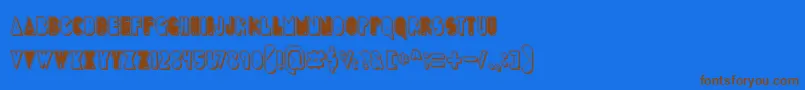 PuckMan Font – Brown Fonts on Blue Background
