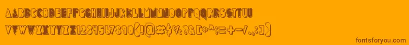 PuckMan Font – Brown Fonts on Orange Background