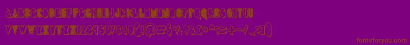 PuckMan Font – Brown Fonts on Purple Background