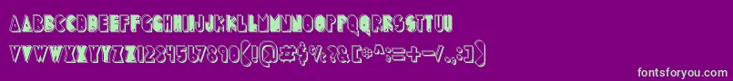 PuckMan Font – Green Fonts on Purple Background