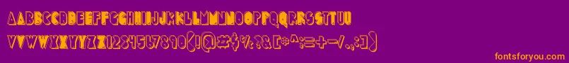 PuckMan Font – Orange Fonts on Purple Background