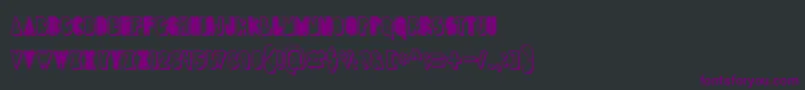PuckMan-Schriftart – Violette Schriften auf schwarzem Hintergrund
