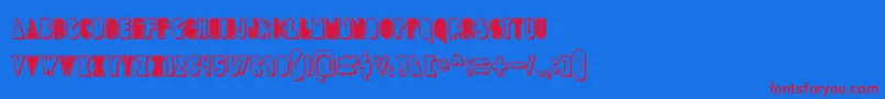PuckMan Font – Red Fonts on Blue Background