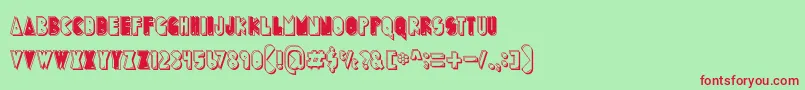 fuente PuckMan – Fuentes Rojas Sobre Fondo Verde