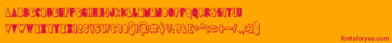 fuente PuckMan – Fuentes Rojas Sobre Fondo Naranja