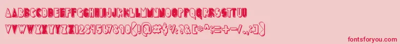 PuckMan-Schriftart – Rote Schriften auf rosa Hintergrund