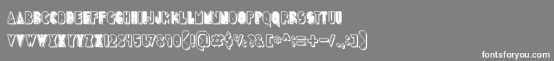 PuckMan-Schriftart – Weiße Schriften auf grauem Hintergrund