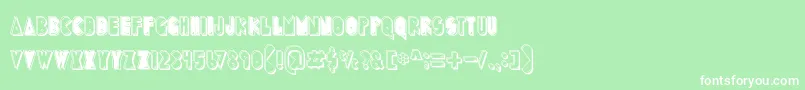 フォントPuckMan – 緑の背景に白い文字