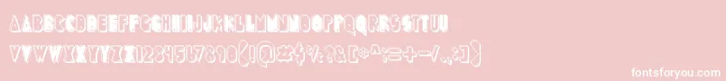 PuckMan-Schriftart – Weiße Schriften auf rosa Hintergrund