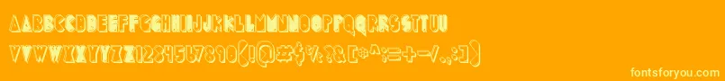 フォントPuckMan – オレンジの背景に黄色の文字