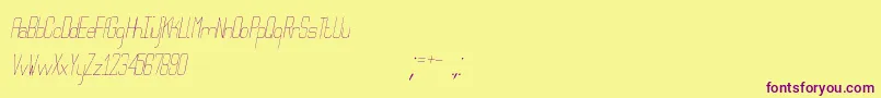 Puente Estrecho St Font – Purple Fonts on Yellow Background