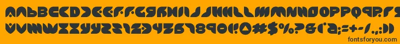 Fonte puffangel – fontes pretas em um fundo laranja