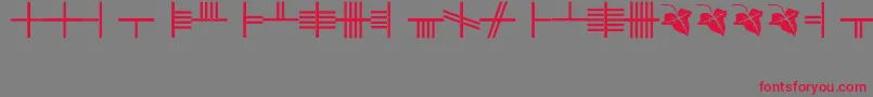 BethLuisNion-Schriftart – Rote Schriften auf grauem Hintergrund