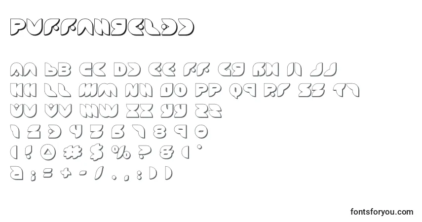 Fuente Puffangel3d (137441) - alfabeto, números, caracteres especiales