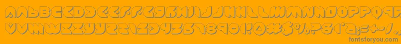 Czcionka puffangel3d – szare czcionki na pomarańczowym tle