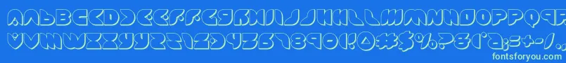 puffangel3d-Schriftart – Grüne Schriften auf blauem Hintergrund