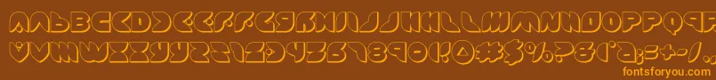 Czcionka puffangel3d – pomarańczowe czcionki na brązowym tle