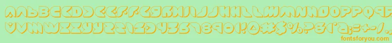 puffangel3d-fontti – oranssit fontit vihreällä taustalla
