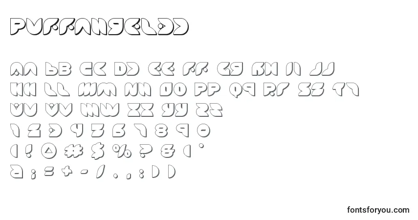 Schriftart Puffangel3d (137442) – Alphabet, Zahlen, spezielle Symbole