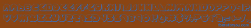 puffangel3d-Schriftart – Blaue Schriften auf braunem Hintergrund