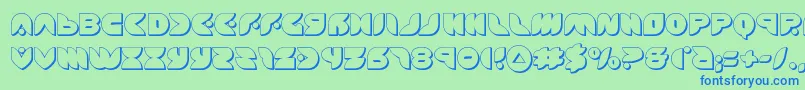 puffangel3d Font – Blue Fonts on Green Background