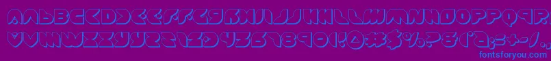 Czcionka puffangel3d – niebieskie czcionki na fioletowym tle