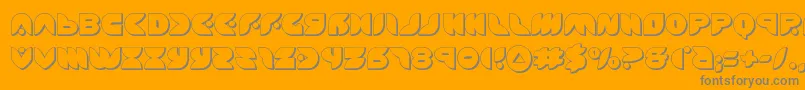 puffangel3d-Schriftart – Graue Schriften auf orangefarbenem Hintergrund