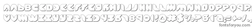 puffangel3d-fontti – harmaat kirjasimet valkoisella taustalla