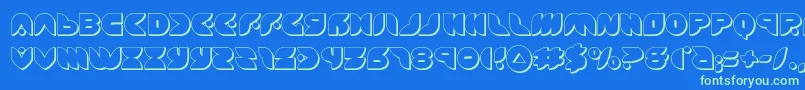 Fonte puffangel3d – fontes verdes em um fundo azul