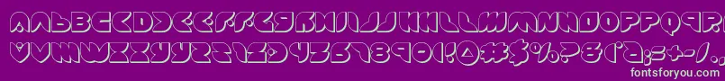 puffangel3d-fontti – vihreät fontit violetilla taustalla