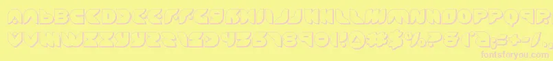 Czcionka puffangel3d – różowe czcionki na żółtym tle