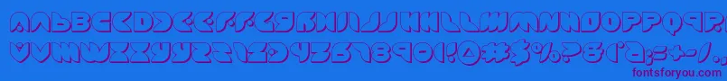 Czcionka puffangel3d – fioletowe czcionki na niebieskim tle