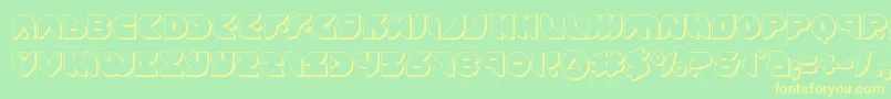 フォントpuffangel3d – 黄色の文字が緑の背景にあります