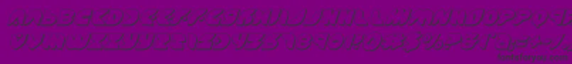 puffangel3dital-Schriftart – Schwarze Schriften auf violettem Hintergrund