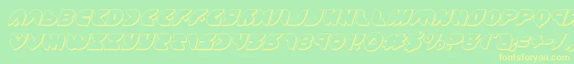 puffangel3dital Font – Yellow Fonts on Green Background