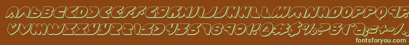 puffangel3dital-fontti – vihreät fontit ruskealla taustalla