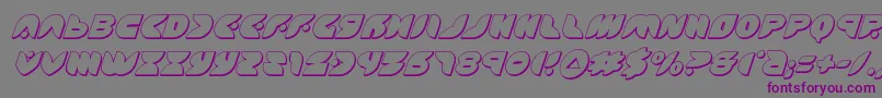 Czcionka puffangel3dital – fioletowe czcionki na szarym tle