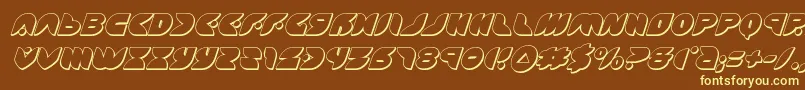 Czcionka puffangel3dital – żółte czcionki na brązowym tle