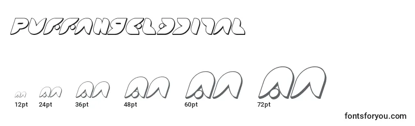 Tamaños de fuente Puffangel3dital (137444)