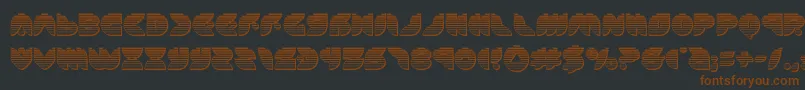 puffangelchrome-Schriftart – Braune Schriften auf schwarzem Hintergrund
