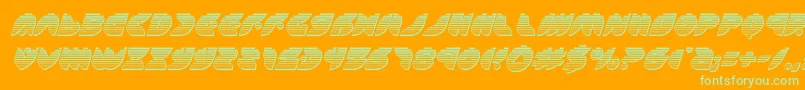 puffangelchromeital Font – Green Fonts on Orange Background