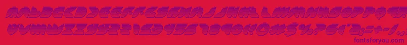 puffangelchromeital-Schriftart – Violette Schriften auf rotem Hintergrund