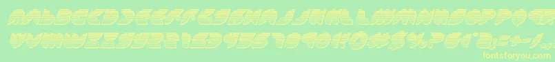 puffangelchromeital Font – Yellow Fonts on Green Background