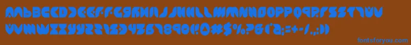 puffangelcond-Schriftart – Blaue Schriften auf braunem Hintergrund