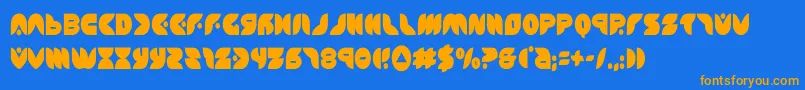 puffangelcond Font – Orange Fonts on Blue Background