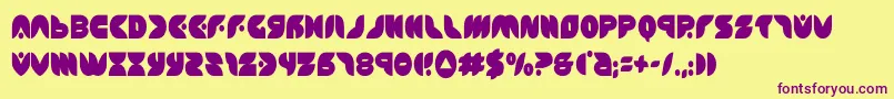 puffangelcond Font – Purple Fonts on Yellow Background