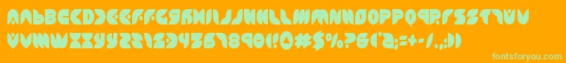 puffangelcond Font – Green Fonts on Orange Background