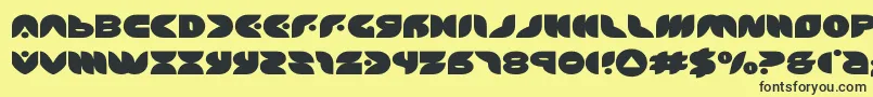 puffangelexpand Font – Black Fonts on Yellow Background