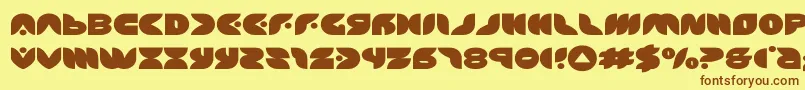 puffangelexpand-Schriftart – Braune Schriften auf gelbem Hintergrund