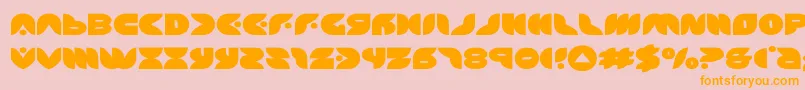 puffangelexpand-Schriftart – Orangefarbene Schriften auf rosa Hintergrund